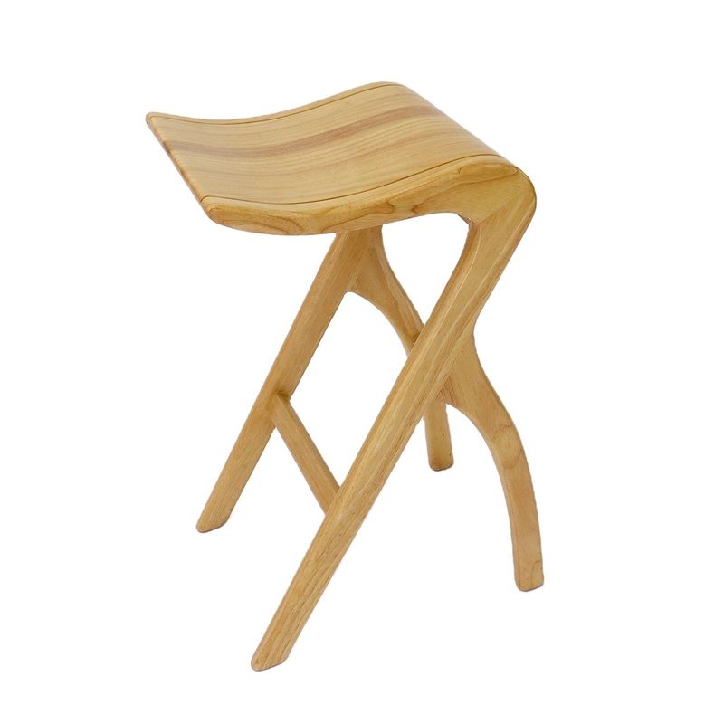 Conception personnalisée Tabouret de bar en bois massif vintage W35*D43.5*66.5CM pour salon haut Chaise à manger en bois