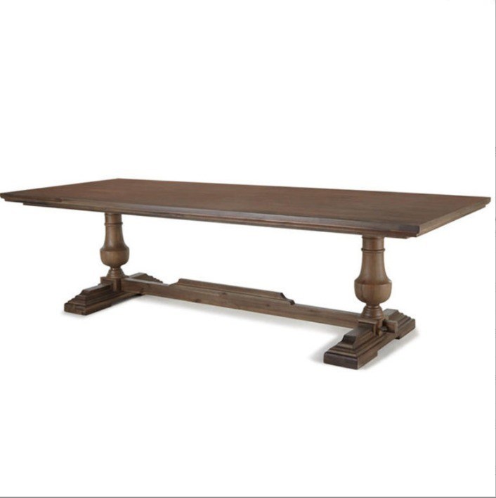 120cm*60cm*75cm Table à manger avec bois de pin incurvé