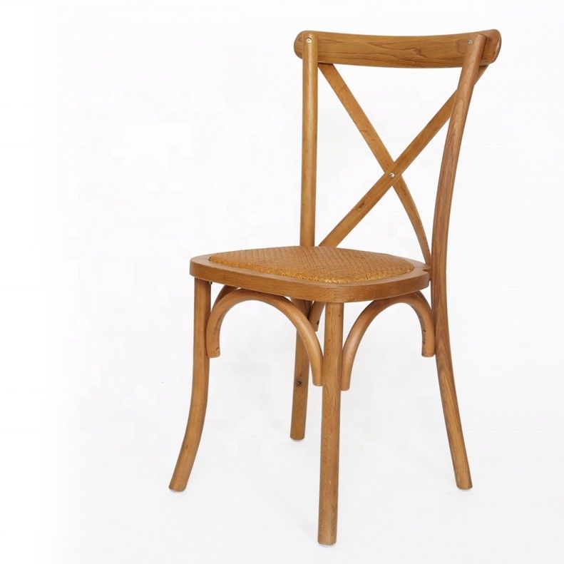 Style des installations de loisirs Chaise de mariage en bois massif à dos croisé pour le loisirs
