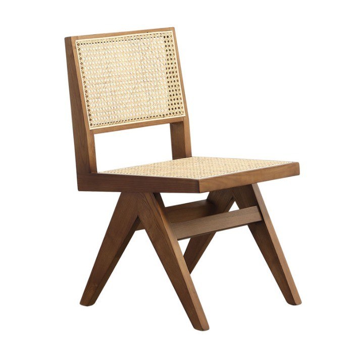 Meubles de restaurant nordiques antiques Chaise à manger en bois massif avec rotin d'hôtel et bon design