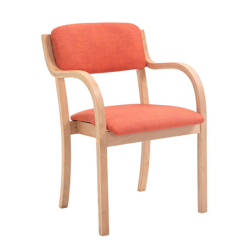 Chaise de salle à manger en bois de luxe en tissu en cuir en PU de style français Salle à manger courbée Chaise à manger en bois pour maisons modernes