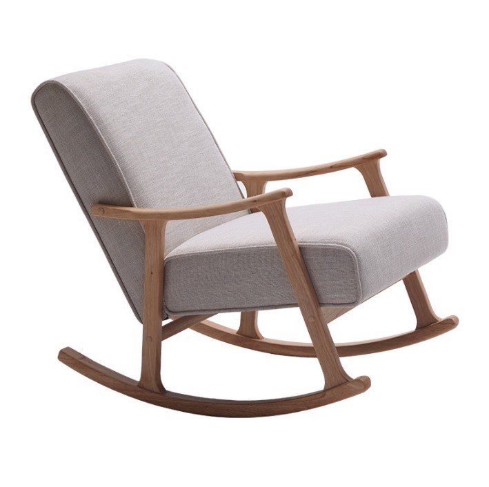 Chaise bascule en bois à haute densité en éponge pour salon de style européen