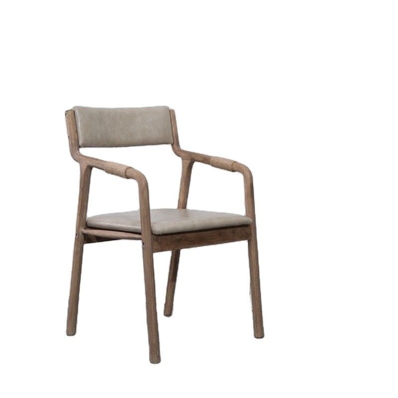 Meubles de salle à manger bois massif style vintage corde décoré fauteuil à manger
