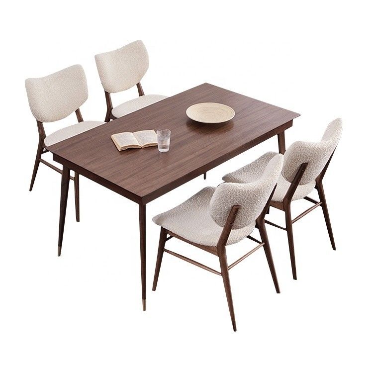 Chaise de salle à manger en cuir en PU avec des jambes en bois pour les meubles de salle à manger modernes
