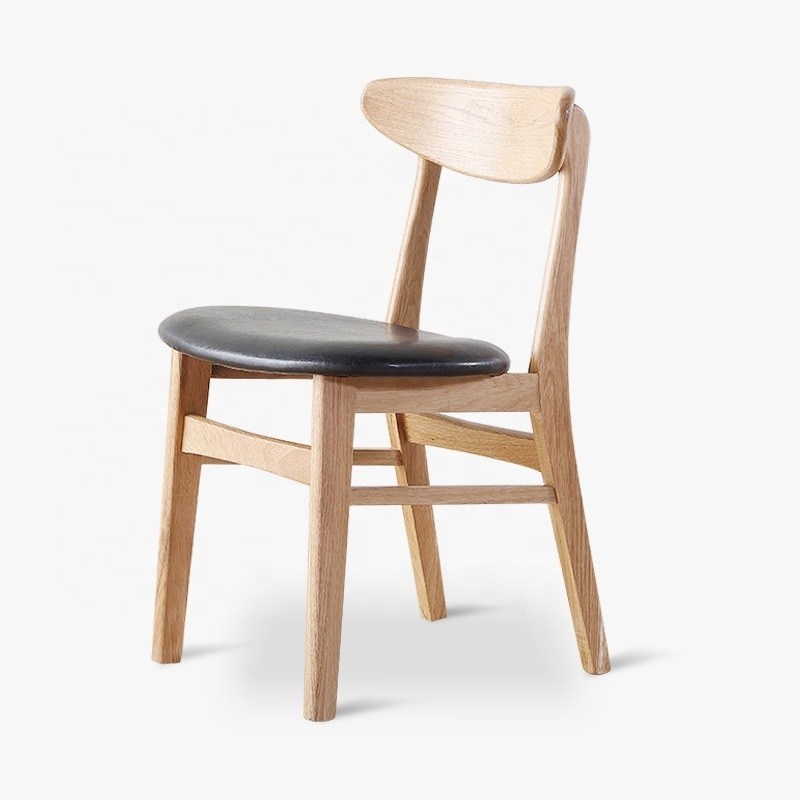 Chaise de restaurant en bois rembourrée en cuir en PU de style européen pour un design moderne et luxueux