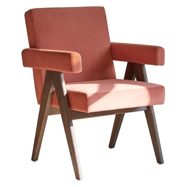 Pas de fauteuil plié Meubles de maison de dernière conception Chaise de salon rembourrée avec chaises d'accent en bois massif