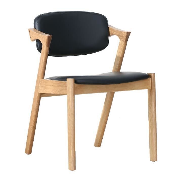Emballage du courrier Y Lieux de loisirs Chaise en cuir en bois de chêne nordique Chaises de salle à manger en bois classique