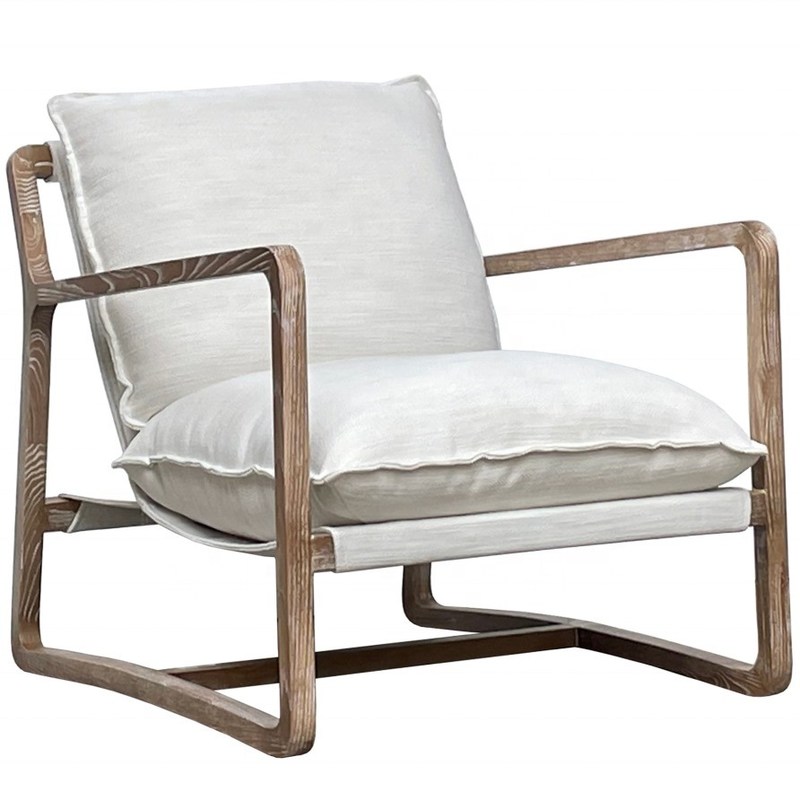 Meubles de salon Meilleur fauteuil en bois avec siège rembourrée et cadre en bois massif