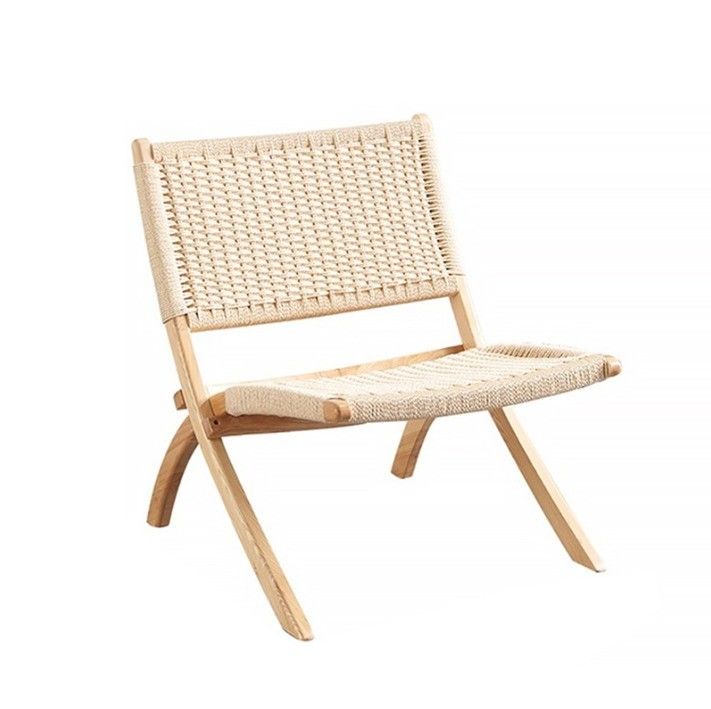 Salle de séjour Chaise en rotin tissée en bois massif Rotan pliable Salle à manger avec les derniers meubles extérieurs de design