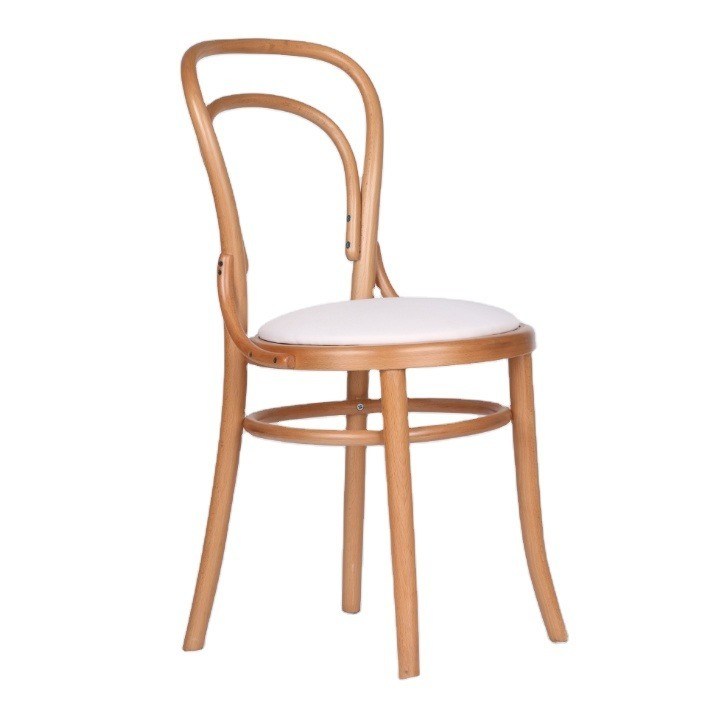 Emballage du courrier Y Chaise de salle à manger en bois à dos haut avec design antique et revêtement en bois de hêtre