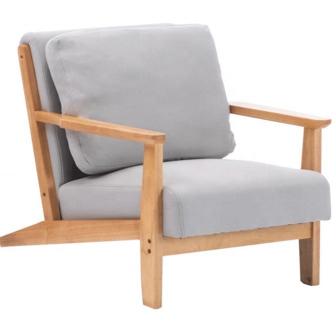 Couchette unique en bois massif Nordic Morden Chaise de bras de loisirs en bois