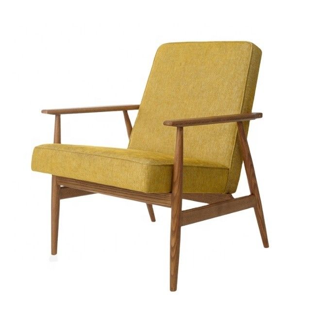 Chaise de salon, salle à manger européenne, design simple, salon classique, chaises en bois avec accoudoir et coussinet en tissu vintage