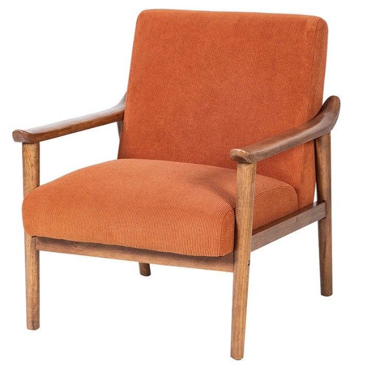 Emballage du courrier personnalisé Chaise de canapé unique tapissée nordique Chaise de fauteuil en bois et en tissu avec tapissage personnalisé