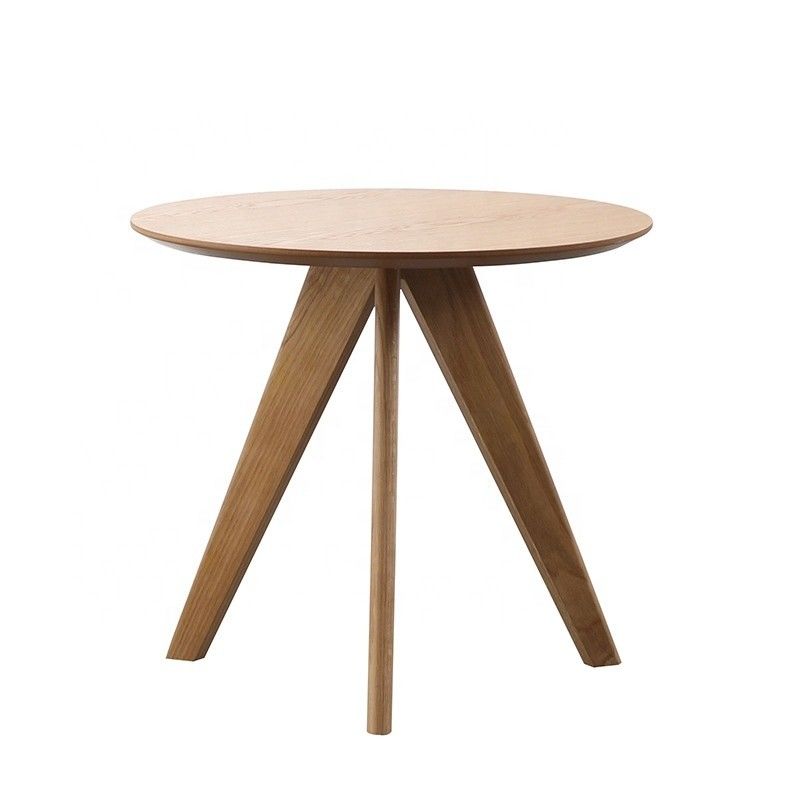 Accueil Meubles modernes Designs hauteur réglable Table à café Restaurant Table à manger ronde en bois massif