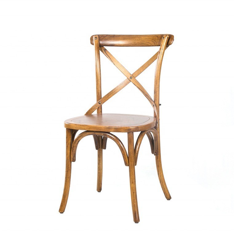 Elegant design de la crème glacée de couleur en bois empilable croisé dos Vintage salle à manger chaise pour bois