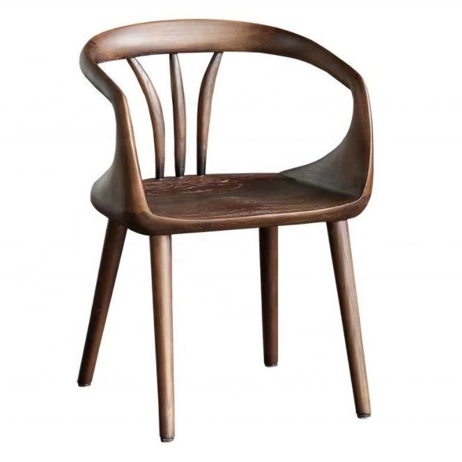 Chaise de cuisine de luxe noire en noyer chaise arrière en bois massif chaise de cuisine moderne nordique de loisirs chaise pour une expérience culinaire élégante