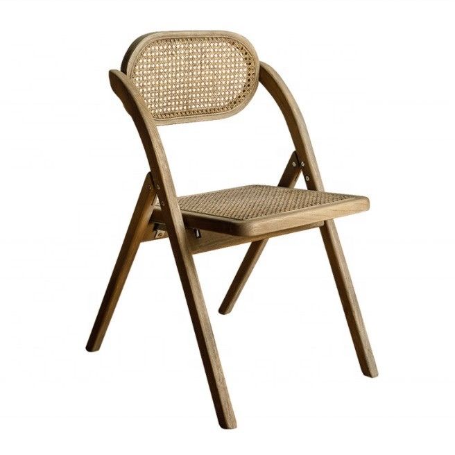 Chaises pliantes en rotin en bois massif de style rustique