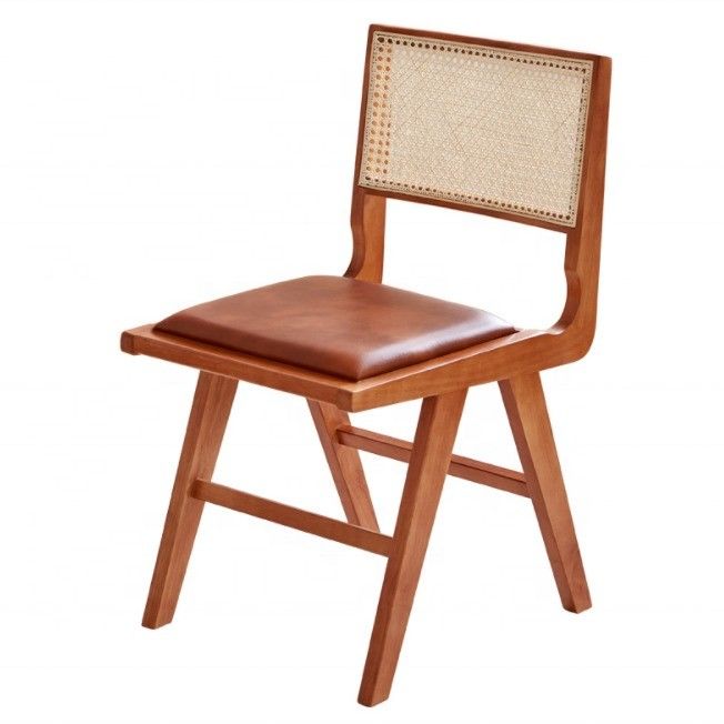 Accueil Meubles Antiques Restaurant nordique Chaise en rotin/château en osier Chaise à manger en bois massif avec design contemporain