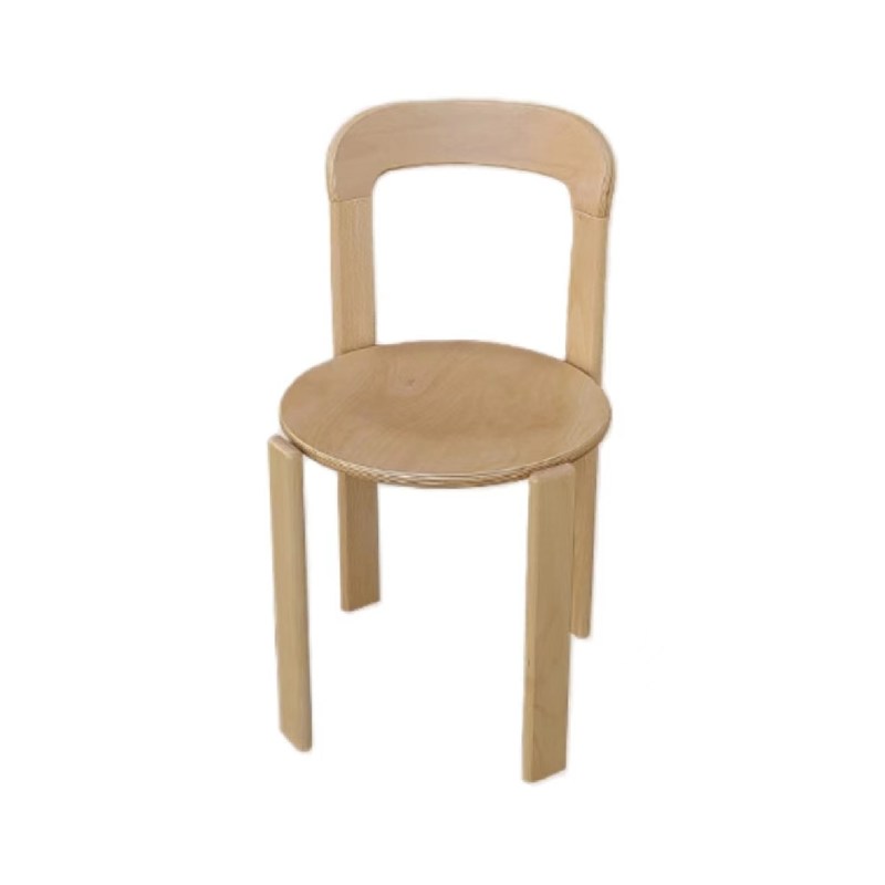 Design personnalisé Chaise de salle à manger en bois massif nordique avec conception empilable et finition laquée