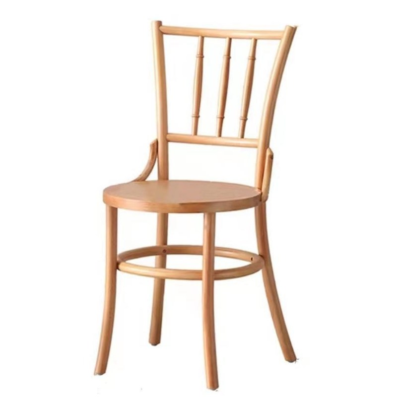 Chaise à manger en bois massif et en rotin pour restaurant W36*D42*H88 cm