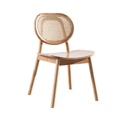Hôtel de luxe vintage en rotin Meubles en bois massif Chaise à manger pour restaurant en noir