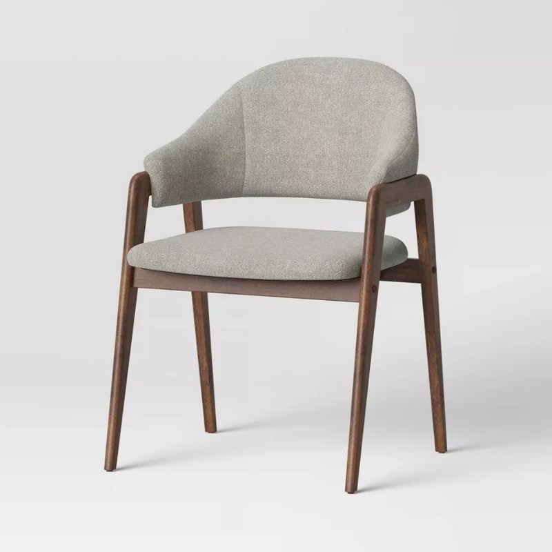 Accueil Meubles De haute qualité Chaise de soutien-bras en bois en tissu moderne pour hôtel et restaurant