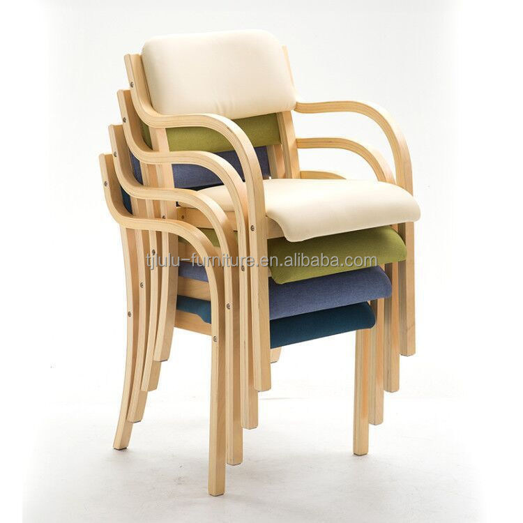 Chaise empilable en bois massif pour salle à manger moderne en couleurs multiples Hôtel Restaurant Banquet maison