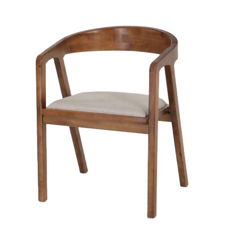 Meubles de restaurant Chaise de salle à manger en bois de style nordique en PU / en tissu en cuir rembourré Chaise en bois moderne pour restaurant