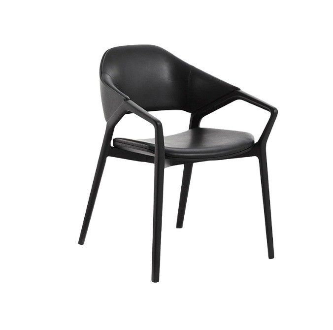 Design nordique moderne en bois massif en cuir salle à manger chaise de restaurant en blanc/noir/vin rouge/rouge pour des sièges robustes 2023
