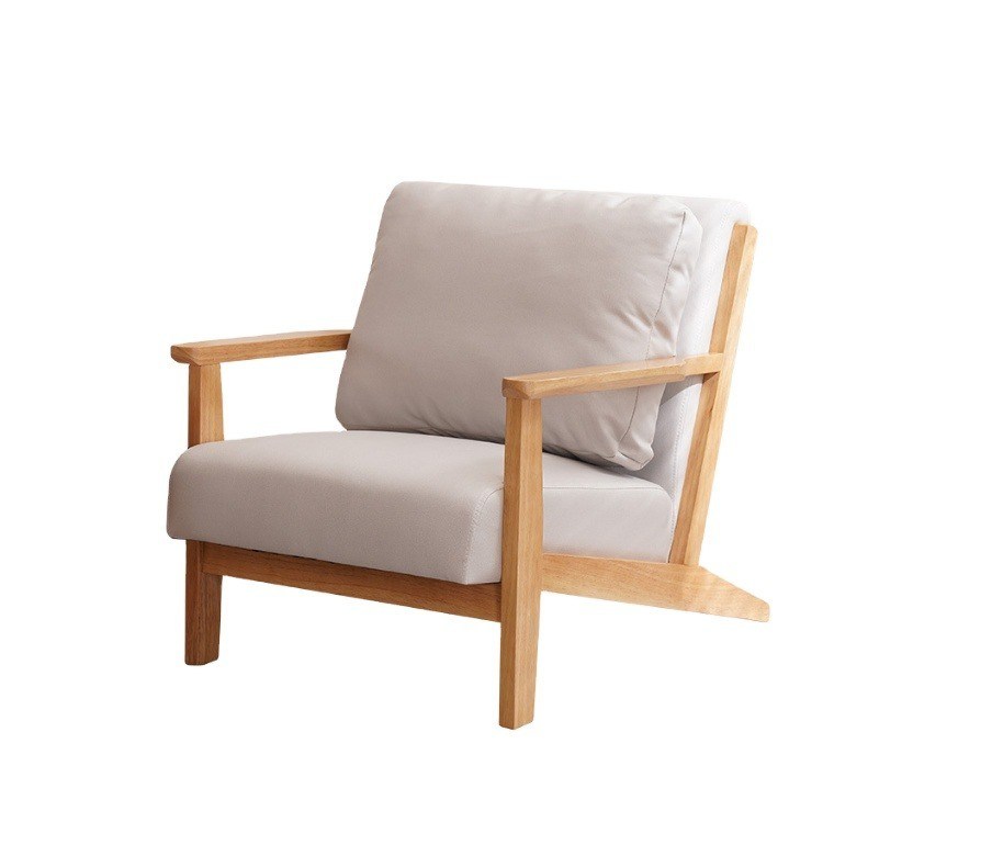 Assortiment de canapés en cuir en bois moderne en gris/blanc/bleu/brun et design robuste