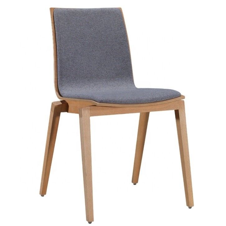 Chaises de salle à manger nordiques en velours en tissu moderne confortable pour restaurant en bois Chaise de meubles de café