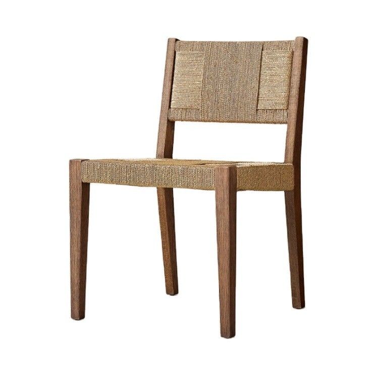 Finition naturelle Nitrolacquer en bois massif tissé en cordon en chêne Chaise à manger pour restaurant ou accoudoir de design japonais moderne
