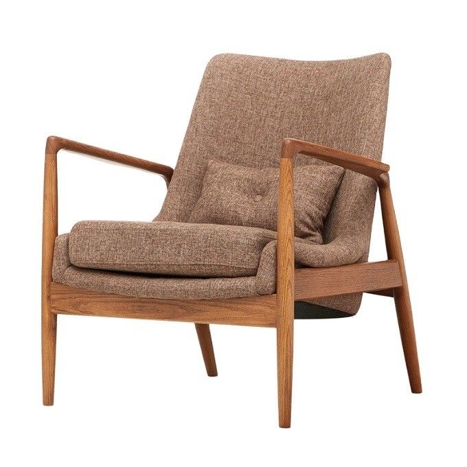 Design moderne loisirs Tissu en bois massif salle à manger restaurant canapé chaise meubles de salon avec accoudoirs pour loisirs