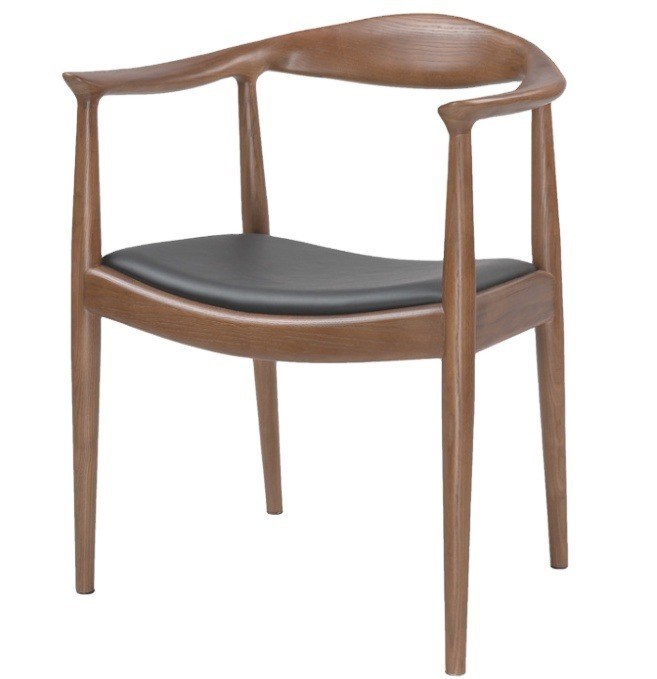 Couleur personnalisée Chaise de salle à manger en bois massif nordique moderne Chaise en cuir en bois de chaume meubles de salon