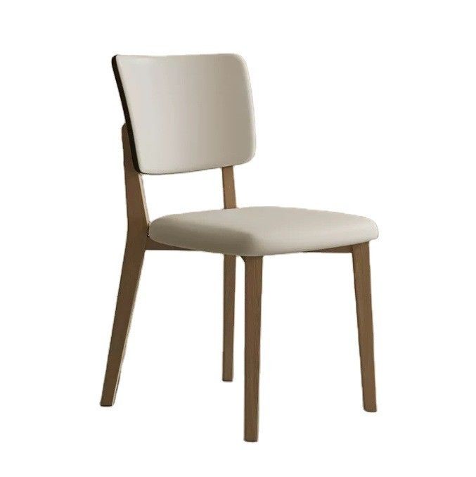 Accueil Meubles en bois classique chaise de salle à manger en chêne moderne Meubles de salon en bois massif finition en cuir PU Nitrolacquer