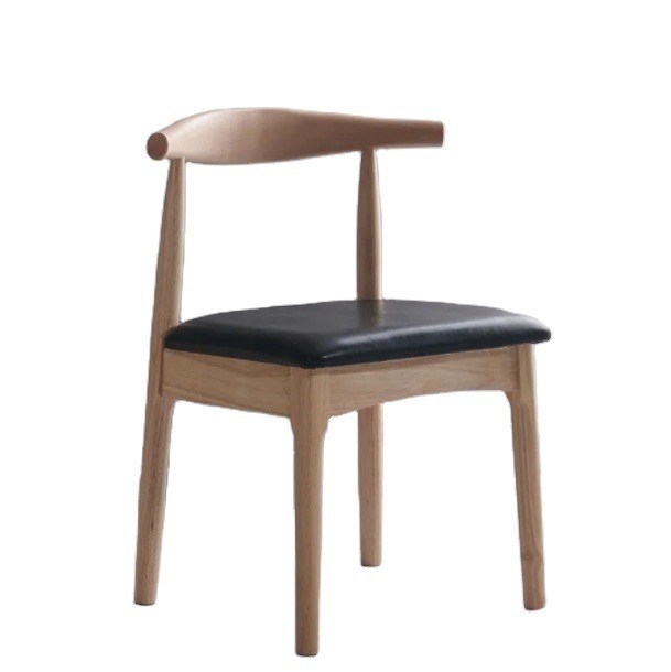 Meubles de salle à manger de style européen Chaises modernes avec corne de bœuf et siège en PU/tissu