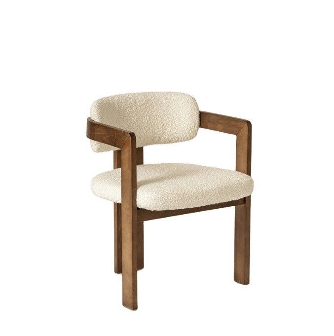 Matériau de velours vert/laine d'agneau Chaise à manger en bois massif moderne pour meubles de salon de luxe