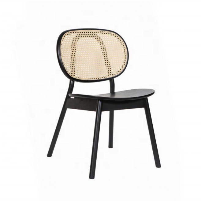 Chaise en rotin sans coussin de jardin Chaise de salon en bois en Nordique