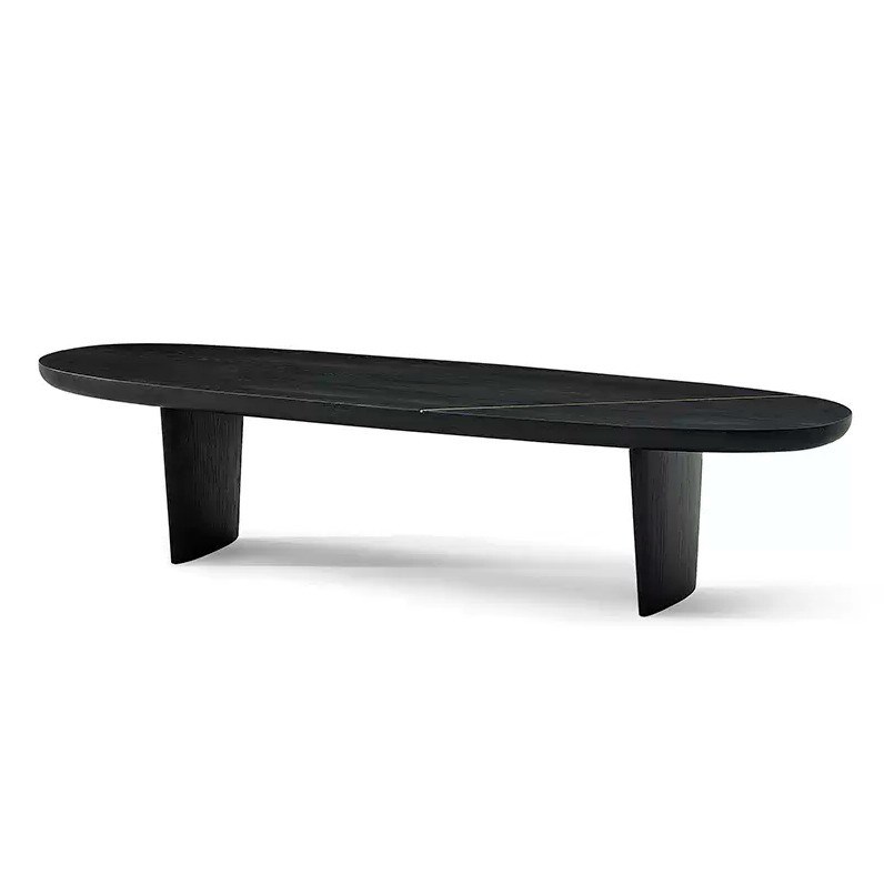 Table à café en bois nordique moderne pour le salon sans pliage en couleur noix