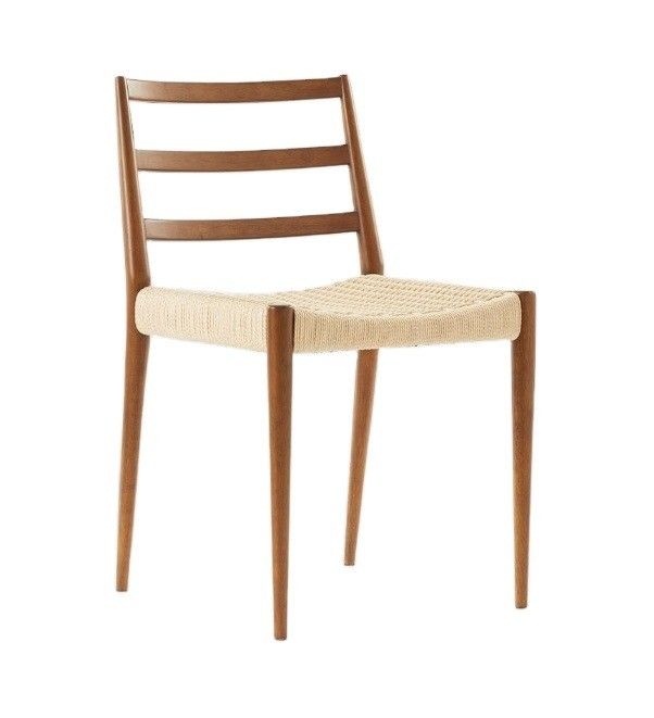 Emballage du courrier Chaise de loisirs nordique tissée en cordon pour salle à manger Chaise moderne en bois ancien