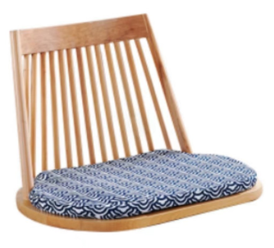 Chaise de salle à manger en bois massif avec des sièges au sol naturels et un design moderne Tatami Seatback