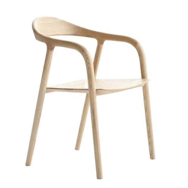 Appuie-bras en bois massif moderne français Chaise à manger en bois dans l'emballage du courrier pour meubles de salon de luxe