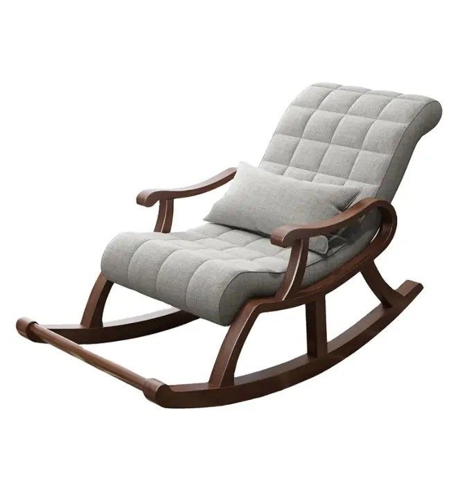 Chaise à bascule en bois massif W60*D135*H85CM pour salon