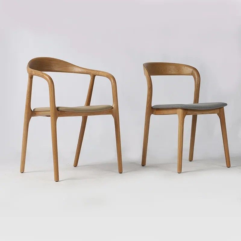 Accueil Meubles Chaise à manger bois de chêne Design moderne de style nordique Chambre de couverture Chaises blanches pour la cuisine Pu cuir en bois