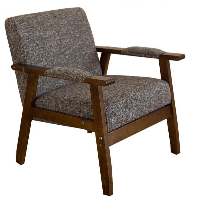 Chaise à chaise douce de design moderne pour salon et hôtel W65*D59*H75CM Chaise de canapé en bois massif en tissu en bois