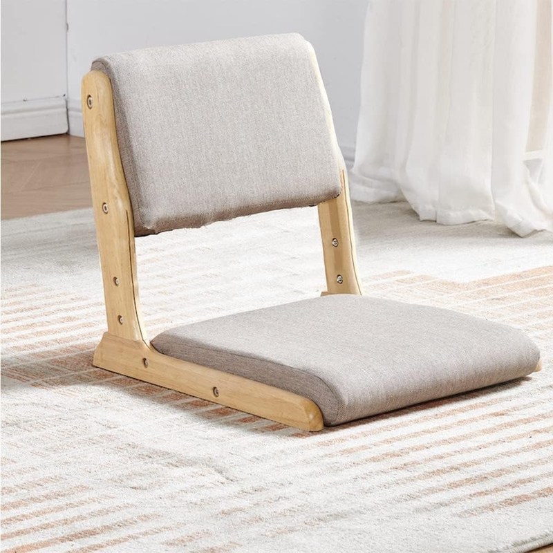 Emballage du courrier Y Chaise de loisirs de style tatami japonais Chaise de thé sans jambes en bois avec dossier