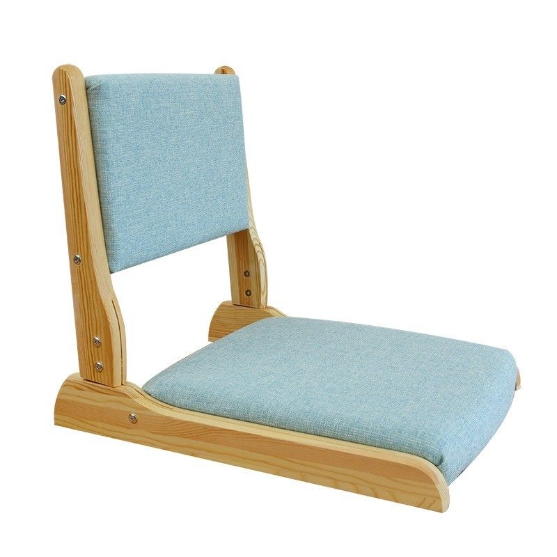 Chaise de salon de style moderne Tatami en bois japonais Chaise de thé au sol sans jambes avec soutien arrière Chaise de sol en bois massif