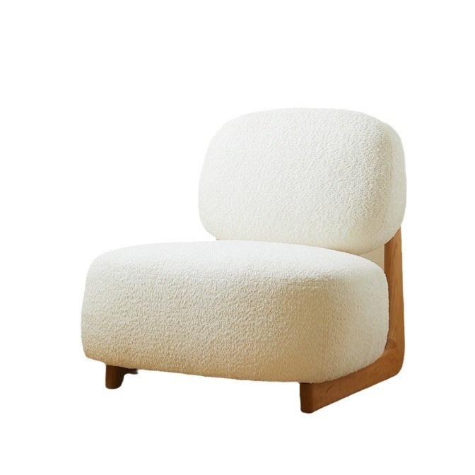 Améliorez votre hôtel avec un design nordique moderne Chaise en bois massif Laine d'agneau Salle à manger Chaises en bois