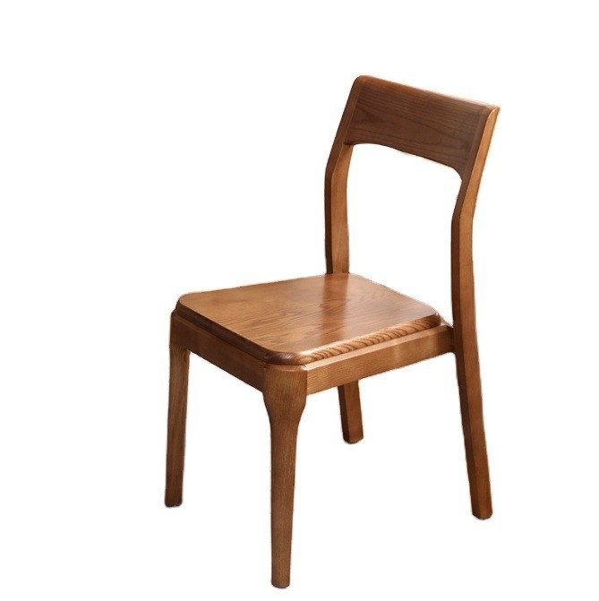 Chaise à manger en bois massif de style moderne classique en marron pour les sièges de restaurant en marron