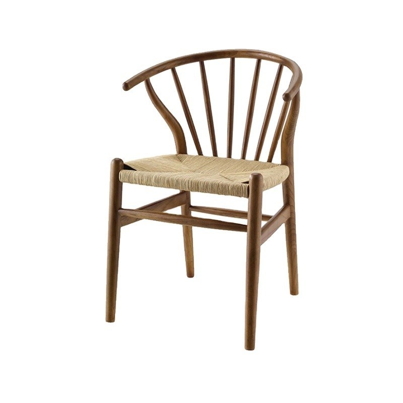 Chaise de restaurant en bois massif tissé à cordons de design nordique européen Meubles de salle à manger modernes pour les sièges de restaurant